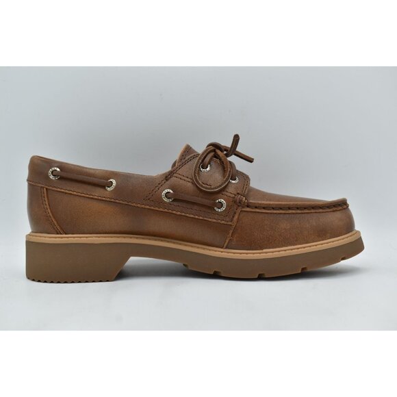 Sperry Womens Size 11 Wells Brown Leather Nubuck Slip On Boat Shoes - Picture 6 of 13